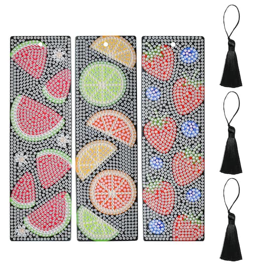 Fruit 3-Piece Diamond Art Bookmark Kit by Make Market®